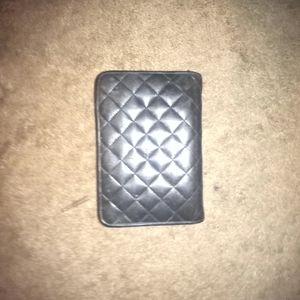 Black quilted leather organizer
